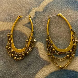 Vintage gold metal earrings